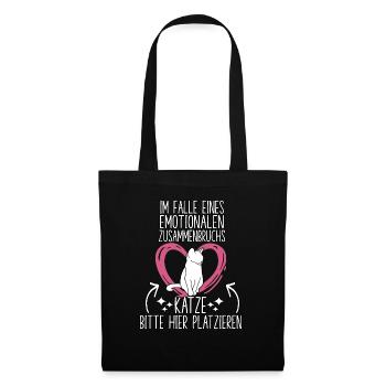 Katzen Spruch Kuschel Outfit Lustiges Katzenhalter - Stoffbeutel - Schwarz - Vorne