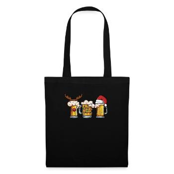 Beer Mug Christmas Tree Lights Santa Claus - Tote Bag - black - Front