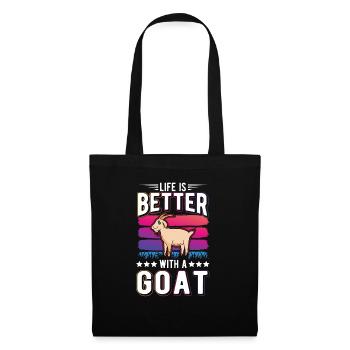 La vie est meilleure avec une chèvre Ziegenwirt Ziege - Sac en tissu - noir - Devant