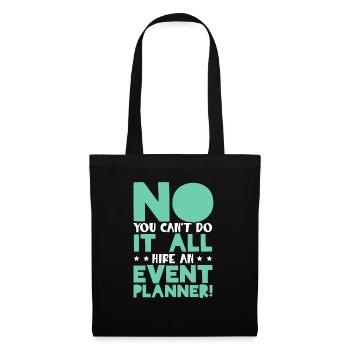 Organisateur de gestion d’événements Embaucher un planificateur d’événements - Sac en tissu - noir - Devant