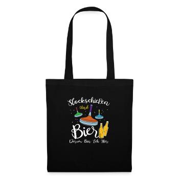Stockschießen und Bier - Stoffbeutel - Schwarz - Vorne