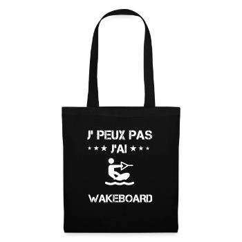 Je peux pas j'ai wakeboard cadeau wakeboard - Sac en tissu - noir - Devant