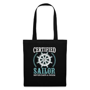 Marin certifié sept jours par semaine Capitaine de navire - Sac en tissu - noir - Devant