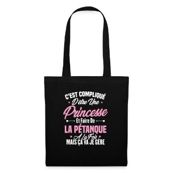 Princesse et pétanque - Sac en tissu - noir - Devant