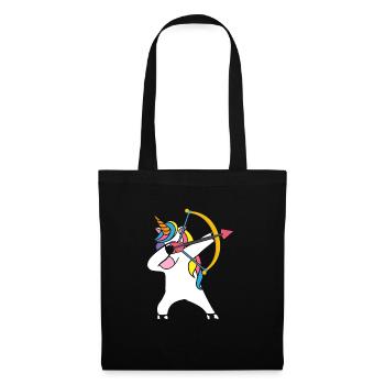 Dabbing Einhorn Bogenschütze - Stoffbeutel - Schwarz - Vorne
