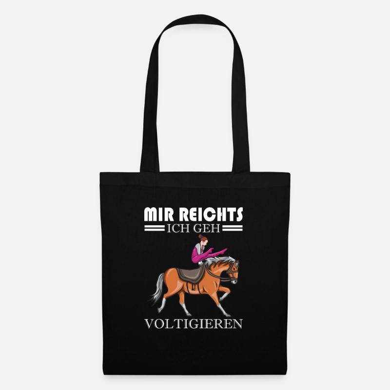 Voltigieren Volti Voltigier Pferde Pferdemädchen - Stoffbeutel - Schwarz