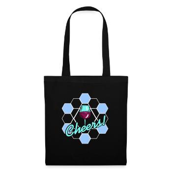 Cheers! Retro Wine Lover Symmetrical Designs - Tote Bag - black - Front