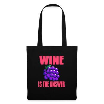 Le vin est la réponse Drôle de t-shirt amateur de vin - Sac en tissu - noir - Devant