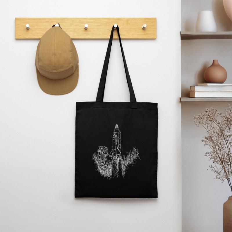 Space Shuttle Launch Scribble Tote Bag