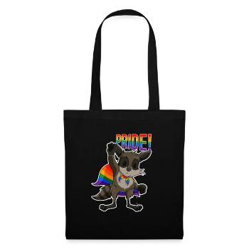 Racoon I LGBTQ Flag I Rainbow Flag I Gay Pride - Stoffbeutel - Schwarz - Vorne