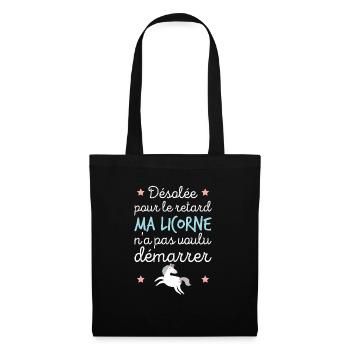 Ma licorne n'a pas voulu démarrer Cadeau femme - Sac en tissu - noir - Devant