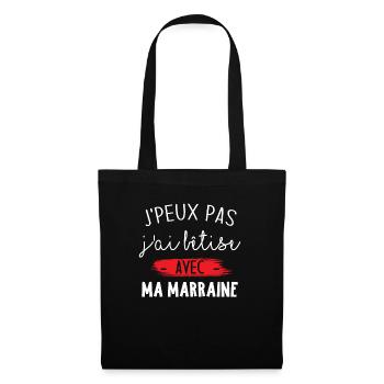 J'peux pas j'ai bêtise avec marraine - Sac en tissu - noir - Devant