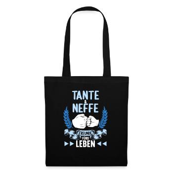Tante und Neffe Freunde fürs Leben - Stoffbeutel - Schwarz - Vorne