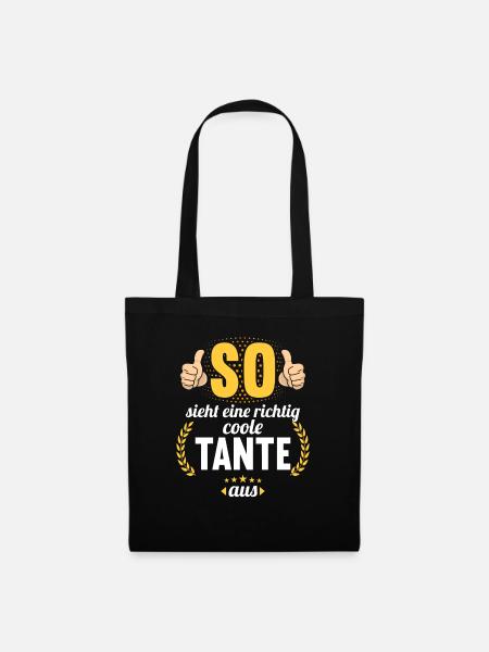 So sieht eine richtig coole Tante aus - Stoffbeutel - Schwarz
