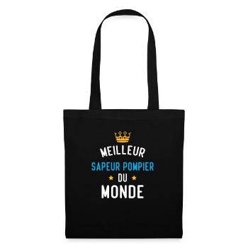 Cadeau Meilleur sapeur pompier du monde - Sac en tissu - noir - Devant