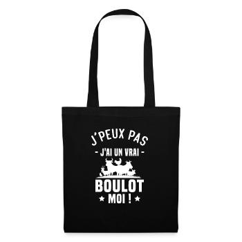 J’peux pas j’ai un vrai boulot moi ! - Sac en tissu - noir - Devant