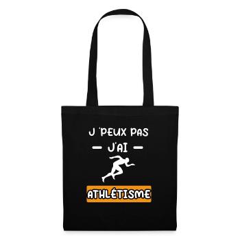 je peux pas j'ai athlétisme cadeau athlétisme - Sac en tissu - noir - Devant