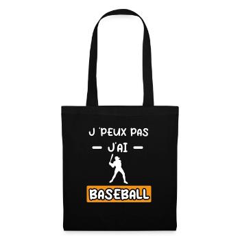 je peux pas j'ai baseball baseballeur baseball - Sac en tissu - noir - Devant