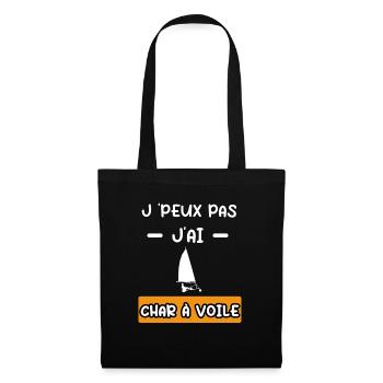 je peux pas j'ai char a voile cadeau char voile - Sac en tissu - noir - Devant