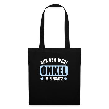 Aus dem Weg Onkel im Einsatz Nichte Neffe - Stoffbeutel - Schwarz - Vorne