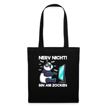 Nerv nicht bin am Zocken Gaming Panda - Stoffbeutel - Schwarz - Vorne