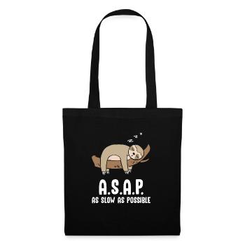 A.S.A.P. As Slow As Possible Faultier - Stoffbeutel - Schwarz - Vorne