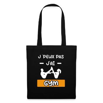 je peux pas j'ai gym cadeau gym - Sac en tissu - noir - Devant