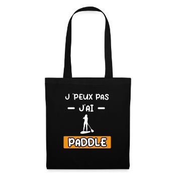 je peux pas j'ai paddle femme cadeau paddle - Sac en tissu - noir - Devant