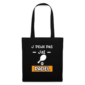 je peux pas j'ai padel raquette cadeau padel - Sac en tissu - noir - Devant