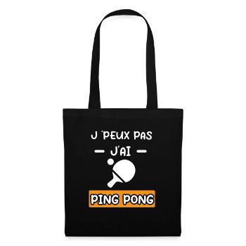 je peux pas j'ai ping pong raquette ping pong - Sac en tissu - noir - Devant