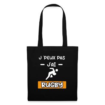 je peux pas j'ai rugby joueur cadeau rugby - Sac en tissu - noir - Devant