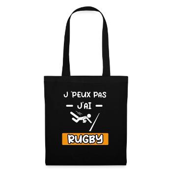 je peux pas j'ai rugby cadeau rugby - Sac en tissu - noir - Devant