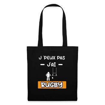 je peux pas j'ai rugby sport cadeau rugby - Sac en tissu - noir - Devant