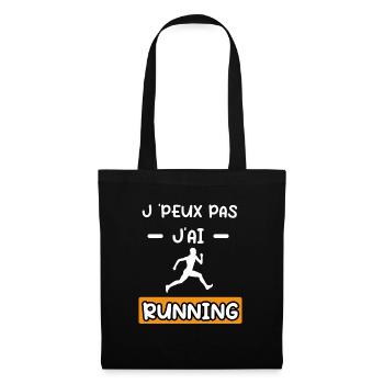 je peux pas j'ai running courir cadeau running - Sac en tissu - noir - Devant