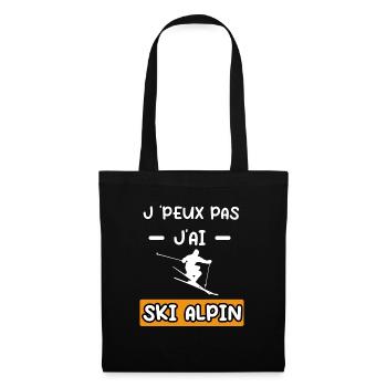 je peux pas j'ai ski alpin cadeau ski alpin - Sac en tissu - noir - Devant