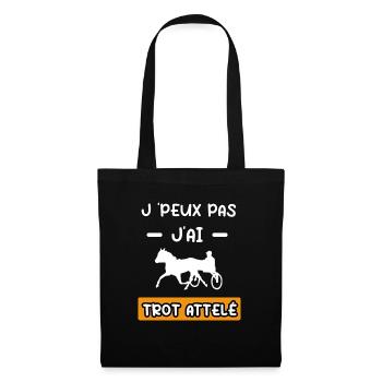 je peux pas j'ai trot attelé cadeau équitation - Sac en tissu - noir - Devant