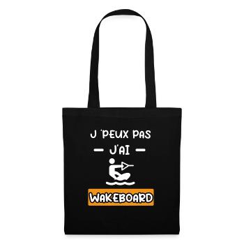 je peux pas j'ai wakeboard cadeau wakeboard - Sac en tissu - noir - Devant