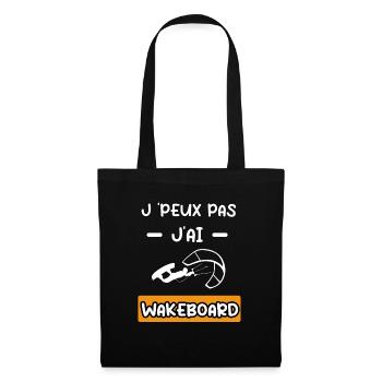 je peux pas j'ai wakeboard wind surf cadeau surf - Sac en tissu - noir - Devant