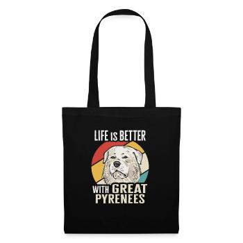 Life is better with a Great Pyrenees - Tote Bag - black - Front