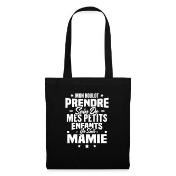 Prendre soin de mes petits enfants, Je suis mamie - Sac en tissu - noir - Devant