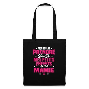 Prendre soin de mes petits enfants, Je suis mamie - Sac en tissu - noir - Devant