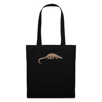 Schuppentier Pangolin Schuppen bedrohtes Tier - Stoffbeutel - Schwarz - Vorne