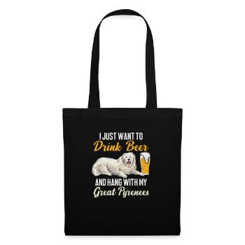 Great Pyrenean Dog Beer - Tote Bag - black - Front