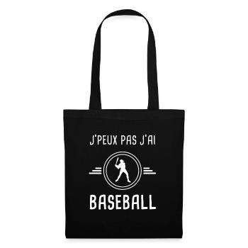 baseball je peux pas j'ai baseball baseballeur - Sac en tissu - noir - Devant