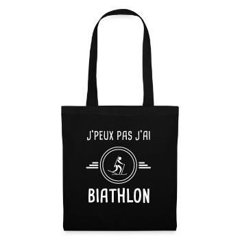 biathlon je peux pas j'ai biathlon biathlète - Sac en tissu - noir - Devant