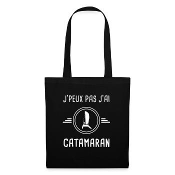 catamaran je peux pas j'ai catamaran voilier - Sac en tissu - noir - Devant