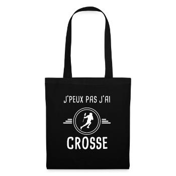 crosse je peux pas j'ai crosse hockeyeur - Sac en tissu - noir - Devant