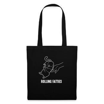 Rolling Fatties Chonk Cat Meme Funny Fat Cat - Tote Bag - black - Front