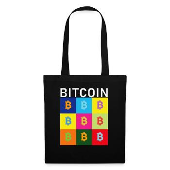 Bitcoin PopArt white - Stoffbeutel - Schwarz - Vorne