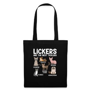 Funny Lickers Are The Best Ticklers Cat Feline - Tote Bag - black - Front